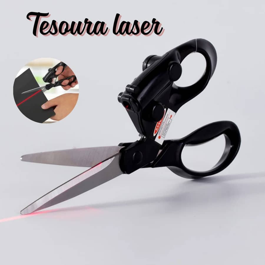 Tesoura para Cortes Precisos com Laser marcador de Trajeto Papelaria Costura e Patchwork