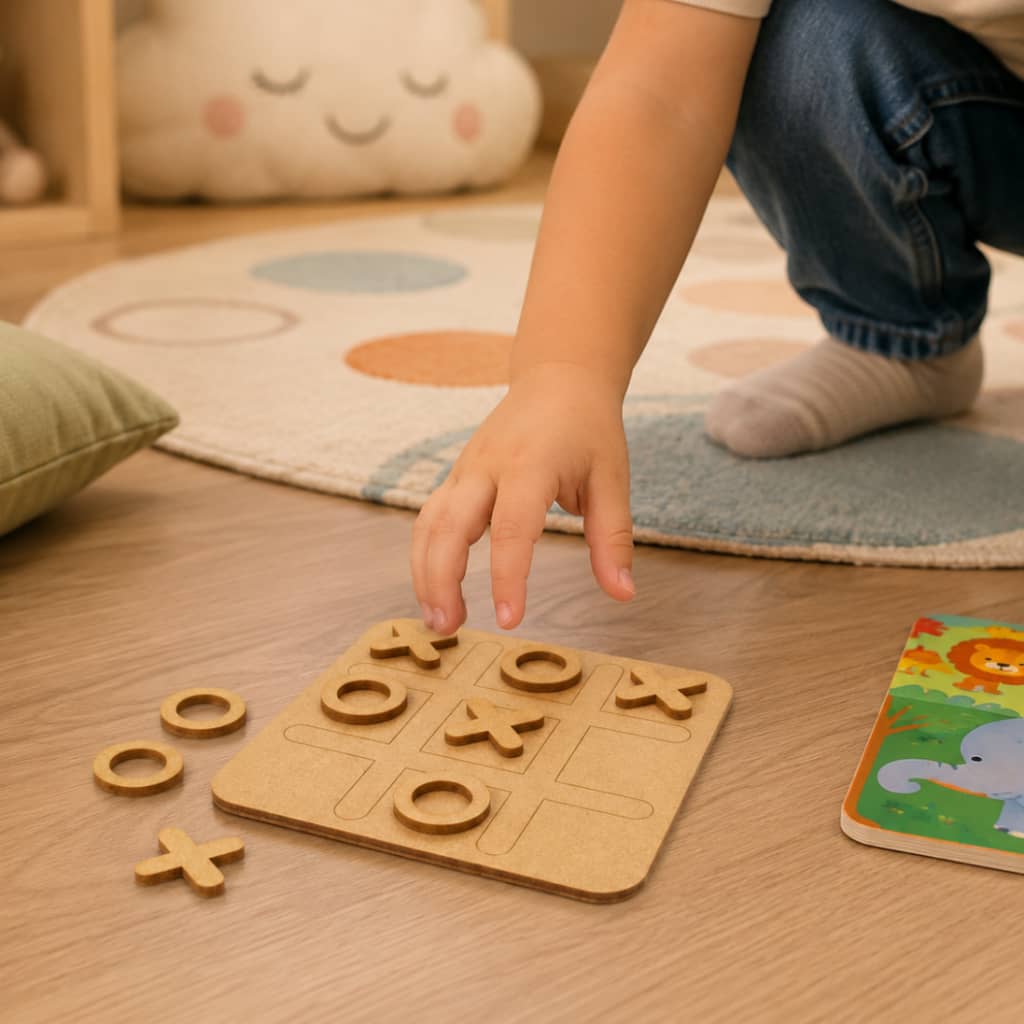 Jogo Da Velha Com Tabuleiro Brinquedo Presente Lembrancinha Em MDF Cru Kit 10 30 50