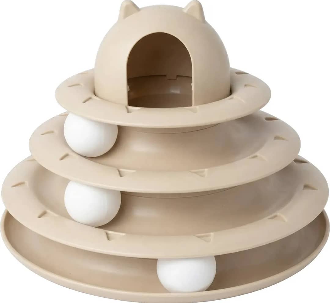 Brinquedo Pega Bolinhas Bege Para Gato Avuk Pet