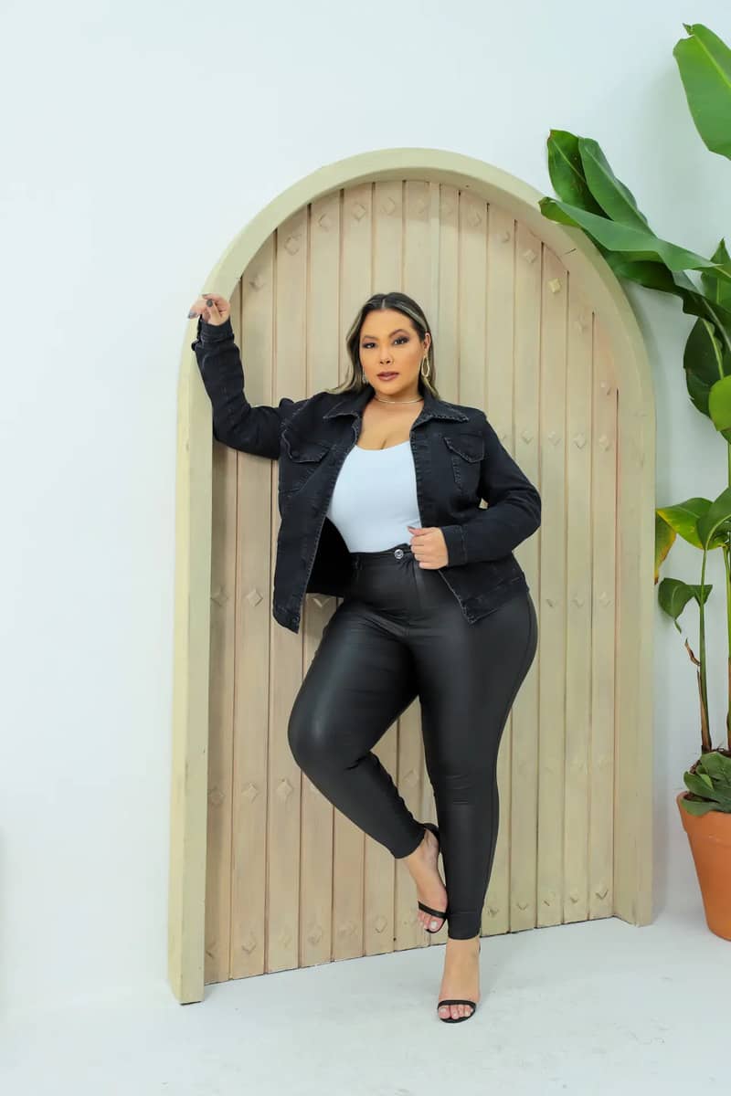 Jaqueta Feminina Jeans Plus Size Com Elastano Premium G1 2…