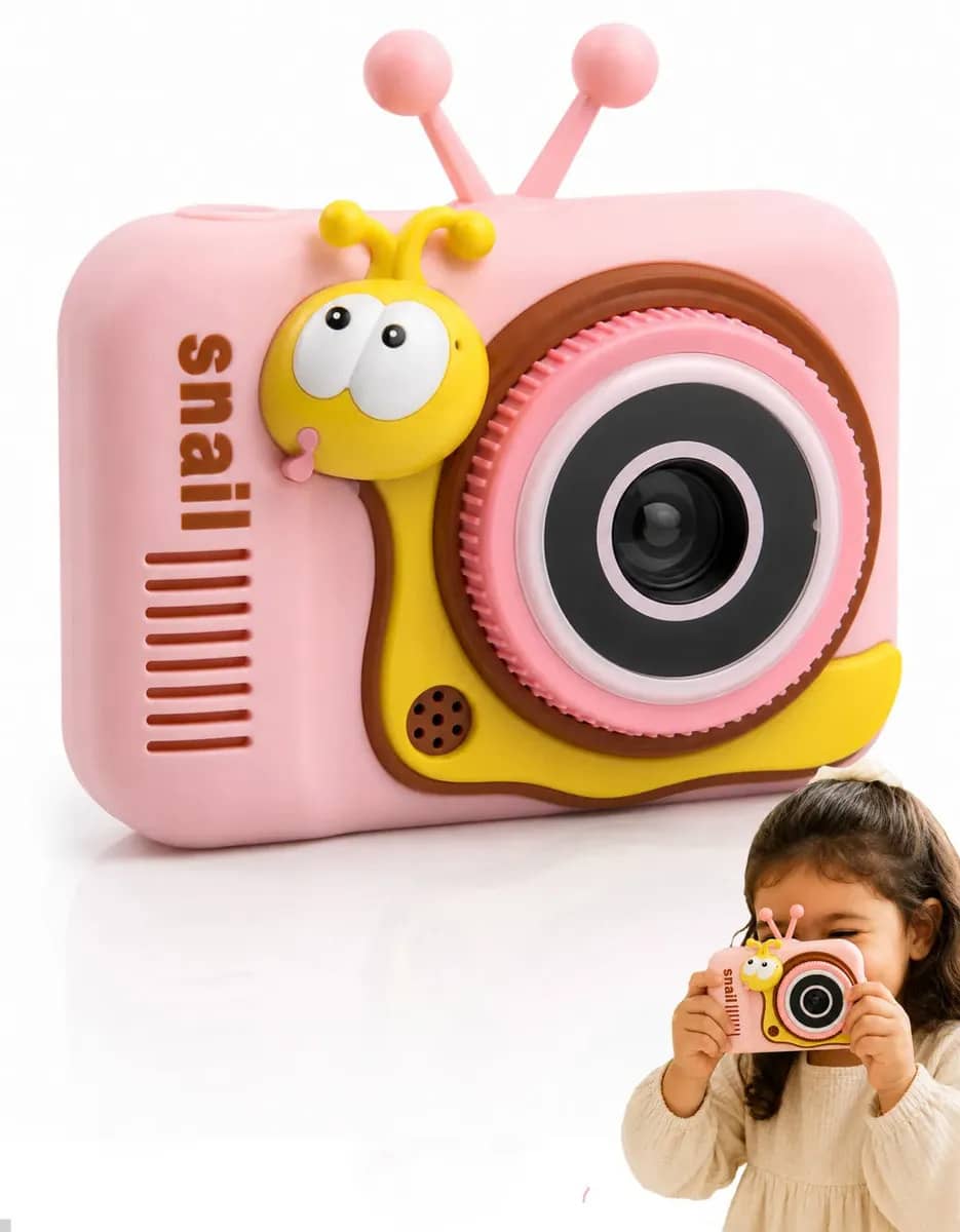 Câmera Digital Infantil Caracol Vuni Tela 2 Polegadas Fotos Vídeos Bateria Recarregável Usb Colorida