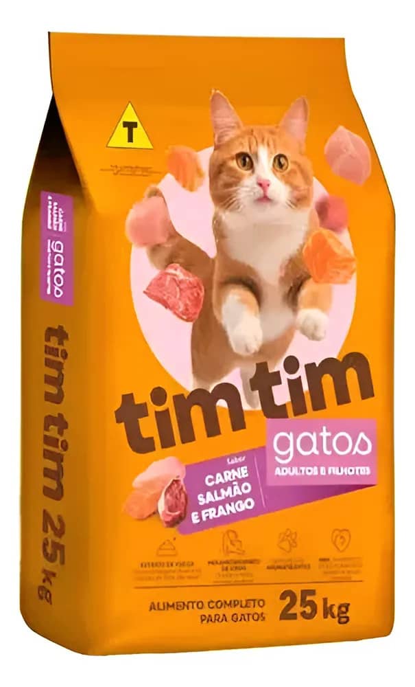 Tim Tim Ração Para Gato 25kg Adultos Filhotes Salmão