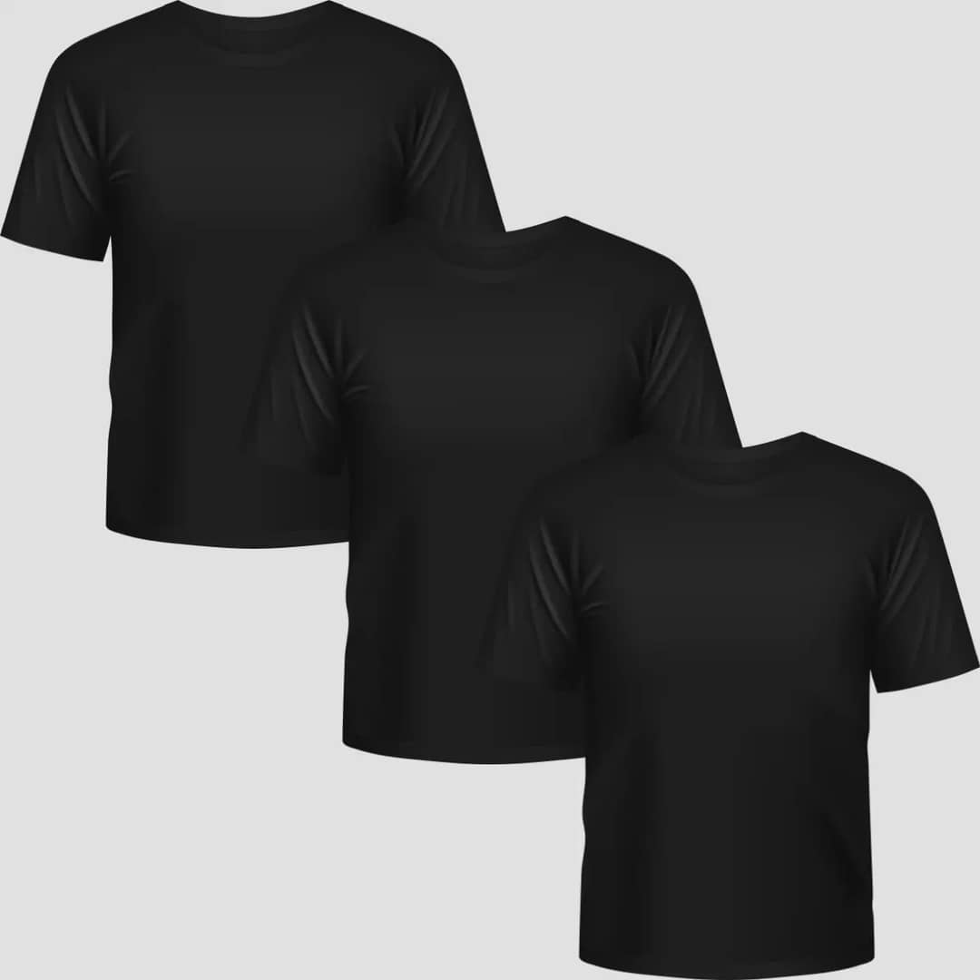 Kit 3 Camisetas Masculina Pv Malha Fria Camisa Básica