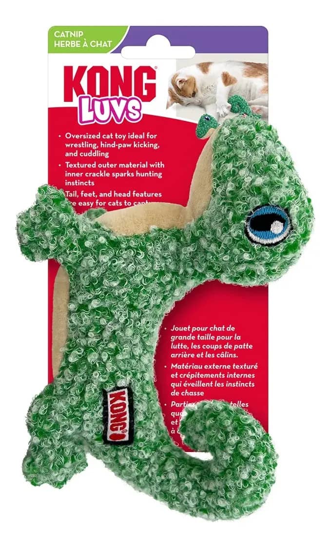 Lagarto De Pelúcia Verde Kong Cat Luvs Lizard Para Gatos Verde