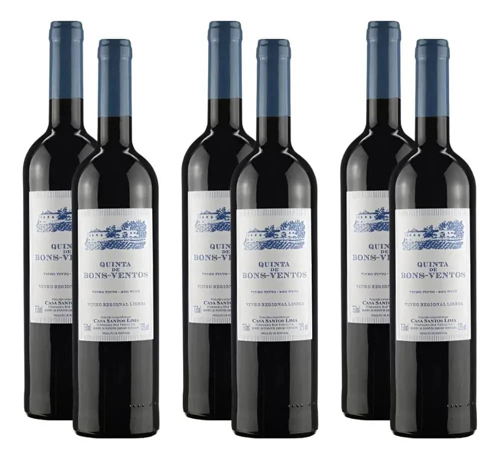 Kit 6 Vinho Tinto Meio Seco Quinta De Bons Ventos