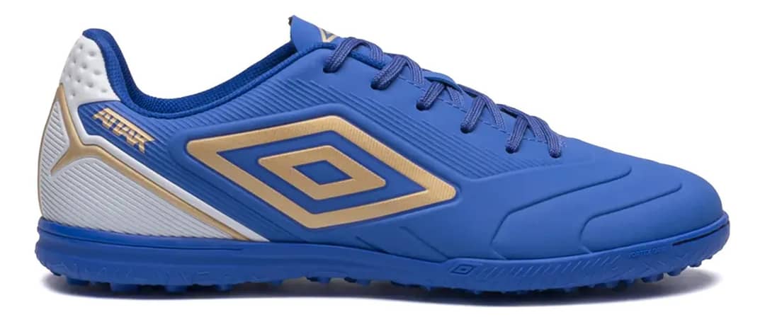 Chuteira Umbro Attak Iii Society Grama Sintética Original Royal/dourado/branco 41