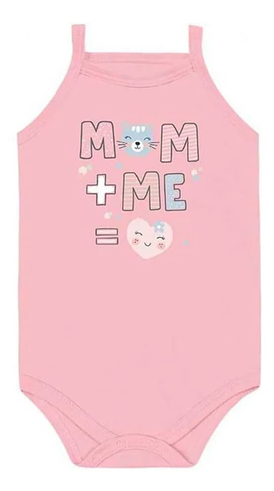 Body Alcinha Regata Bebê Menina Estampado - Kiko Baby Pink…