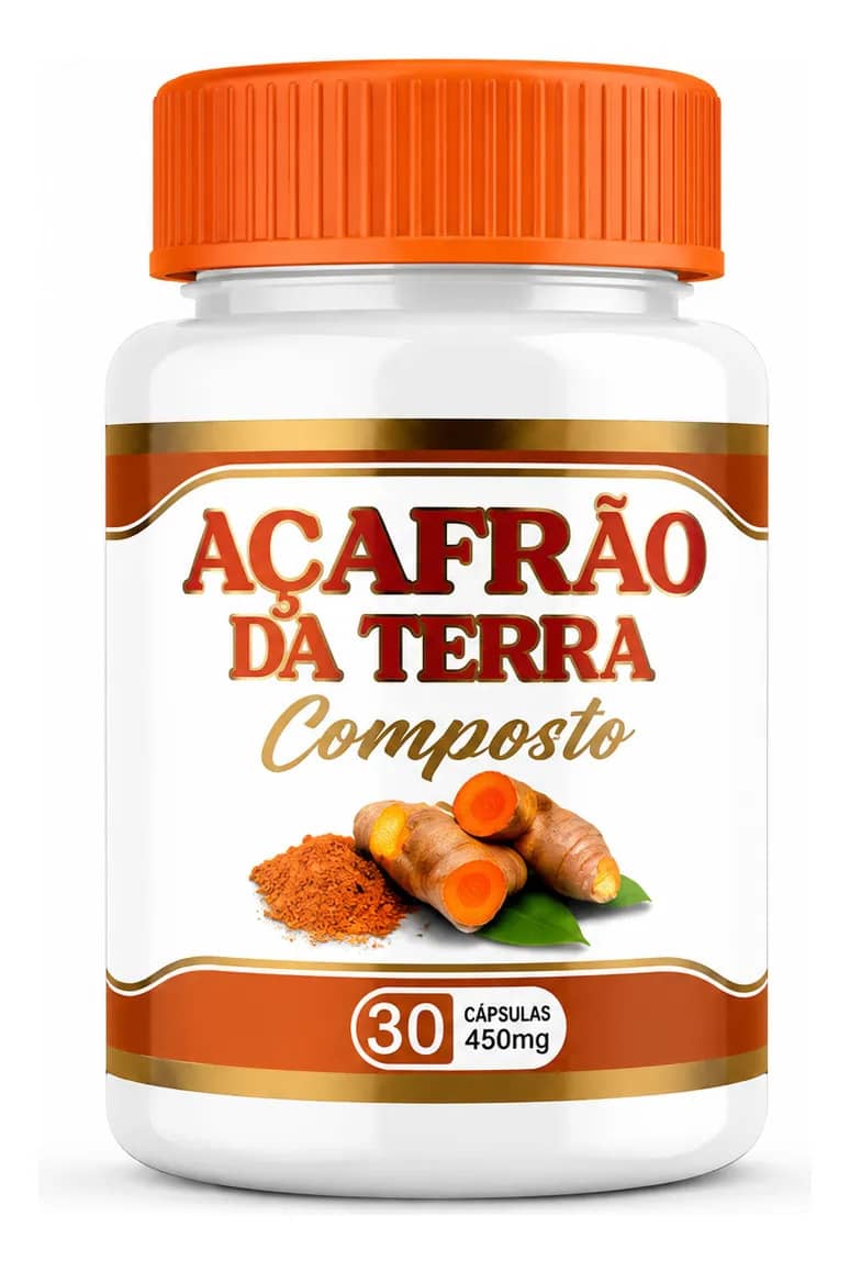 Açafrão Da Terra Composto Original 450mg 30 Capsulas Sem Sabor