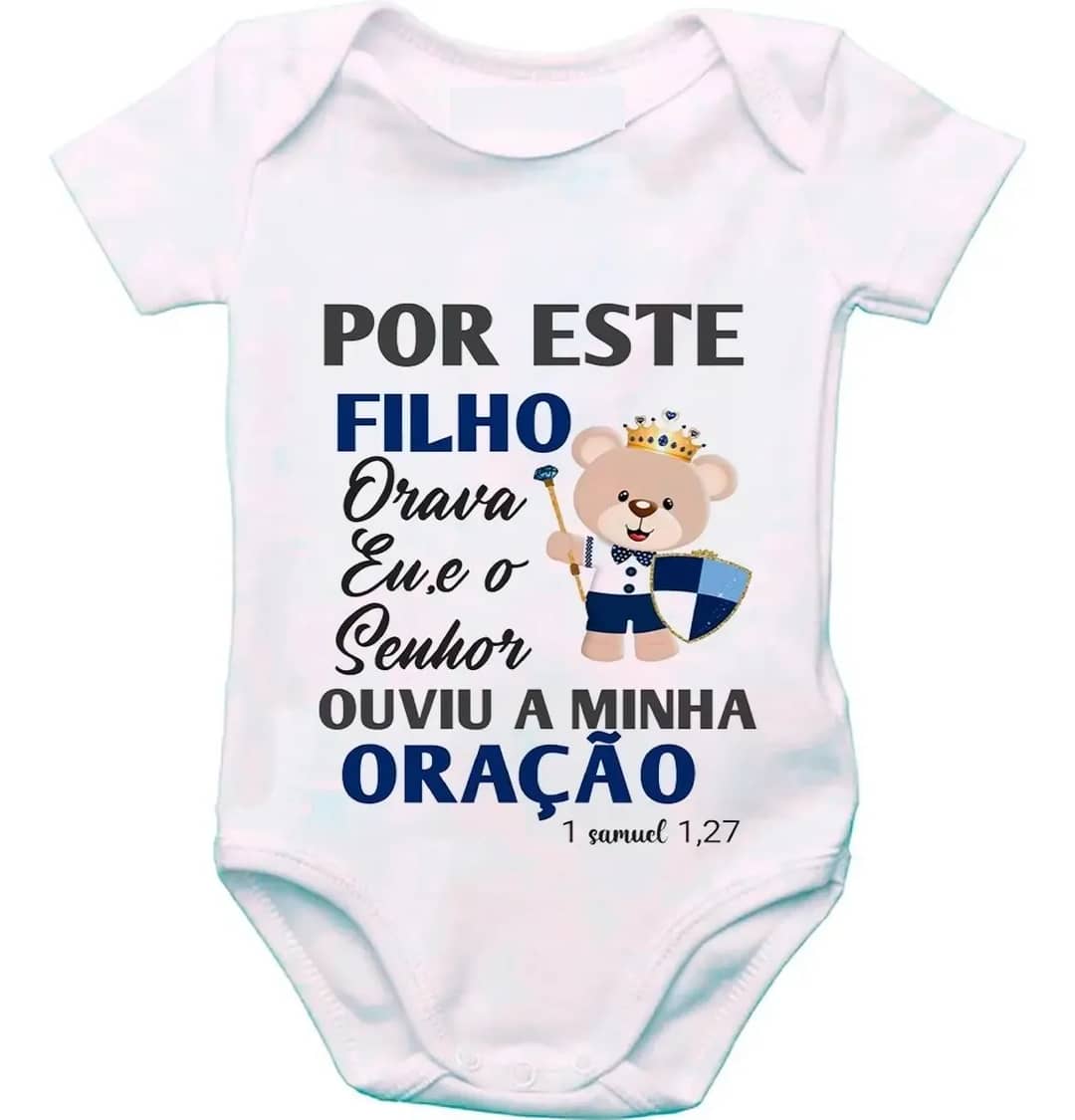 Body Bebê Personalizado Por Este Filho Orava Eu Branco P