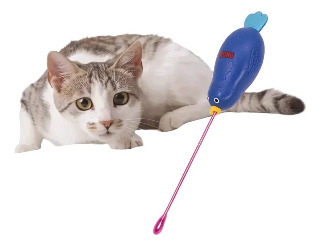 Brinquedo Interativo Kong Laser E Som Para Gato Pássaro Azul