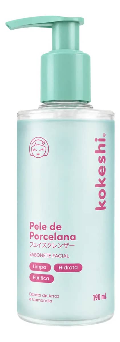 Sabonete Facial Em Gel Pele De Porcelana 190ml Kokeshi Todo Tipo De Pele Dia/noite