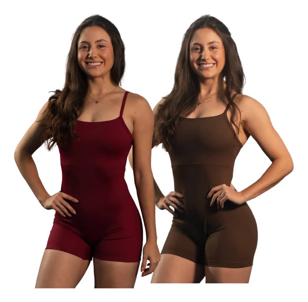 Kit 2 Macaquinho Curto Fitness Poli Academia