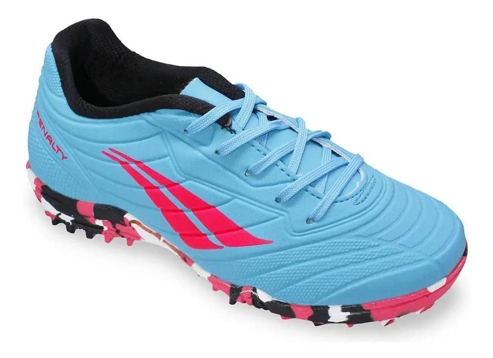 Chuteira Society Penalty Matís Xxi Kids Azul E Rosa Azul E Rosa 28 Br