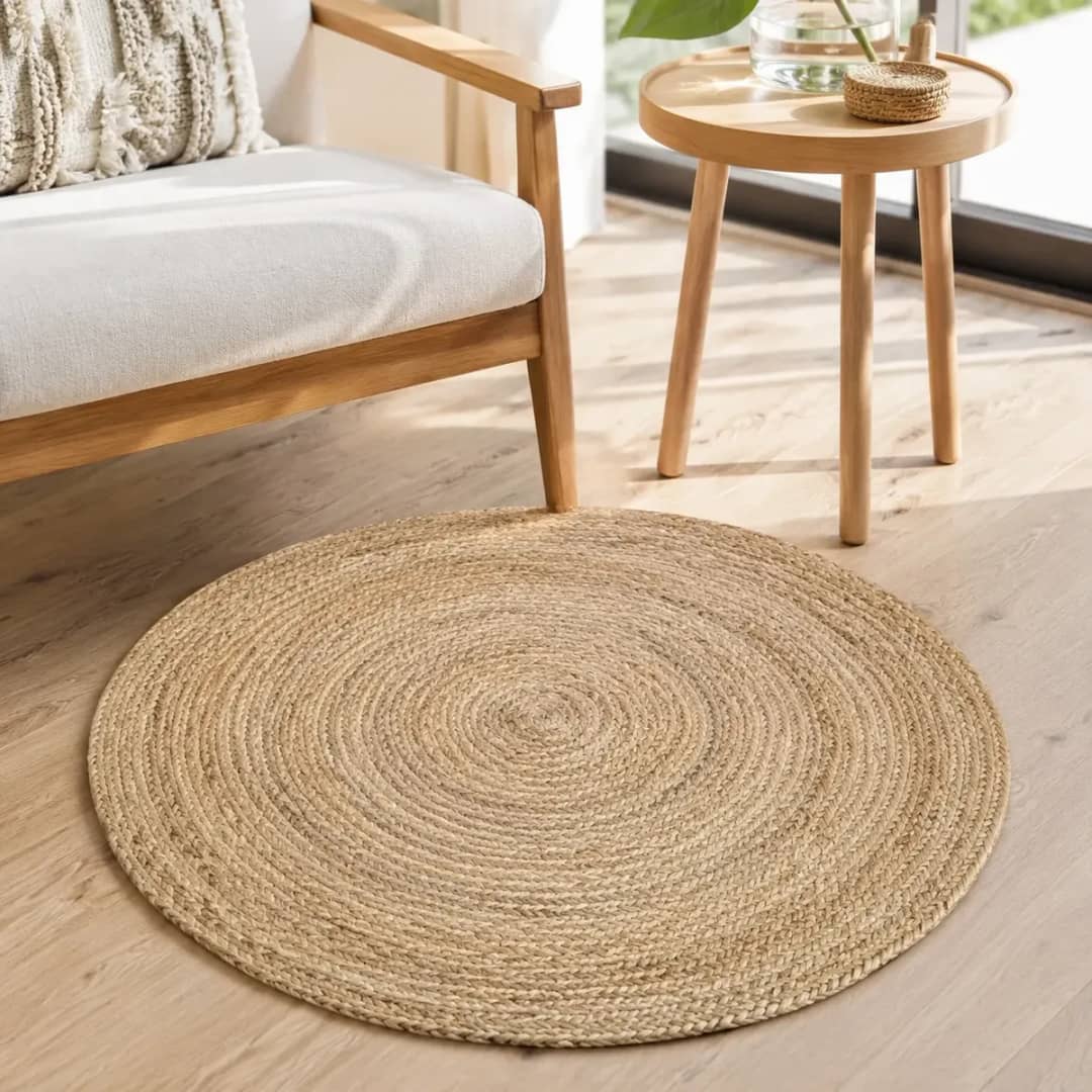 Tapete Felpudo Juta Natural Listras Moderno Sala Macio Luxo