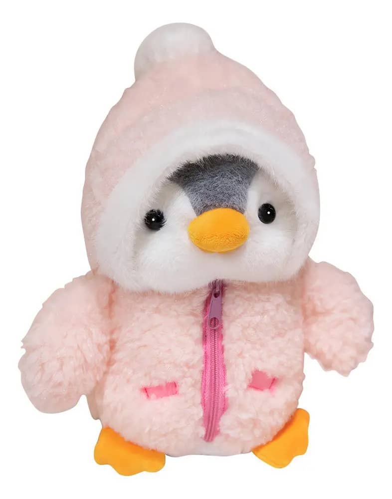 Peluche Pingüino Suave Rosa Talla M Regalo Festivo Pink