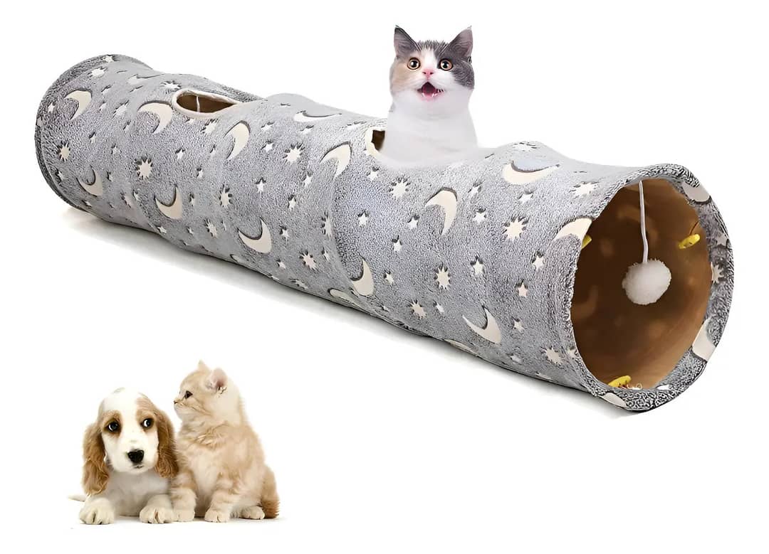 Túnel Fosforescente Para Gatos Com Brinquedo