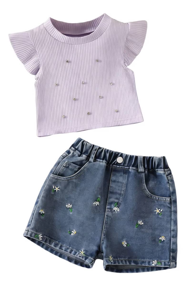 Conjunto Infantil Alegre, Colorido, Blusa De Malha E…