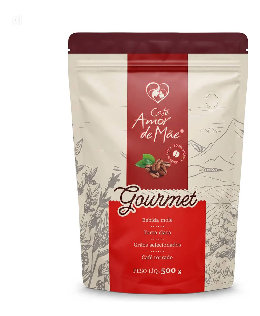 Café Grãos Selecionado 100% Arábica Gourmet 500g Premium