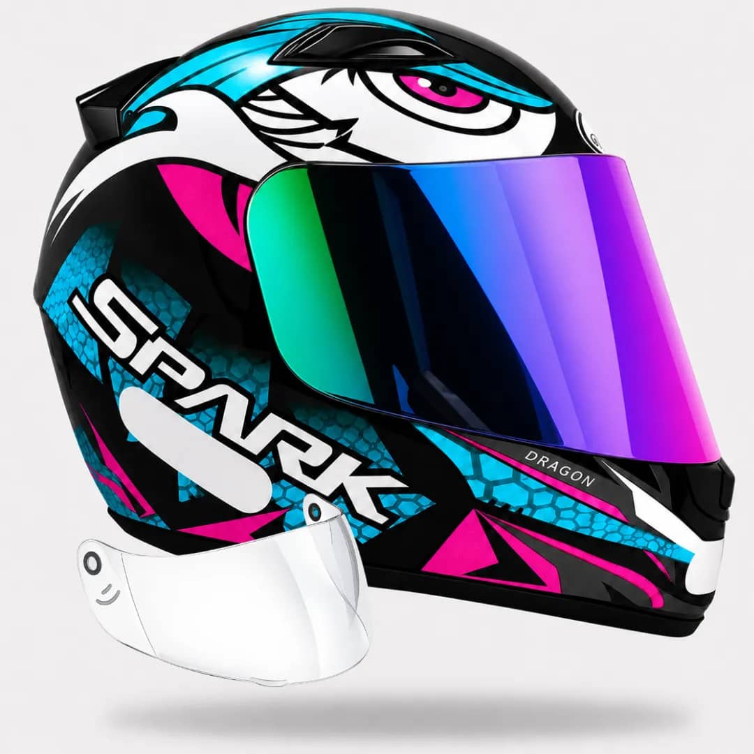 Capacete Ebf Dragon C/ Narigueira + Viseira Camaleão