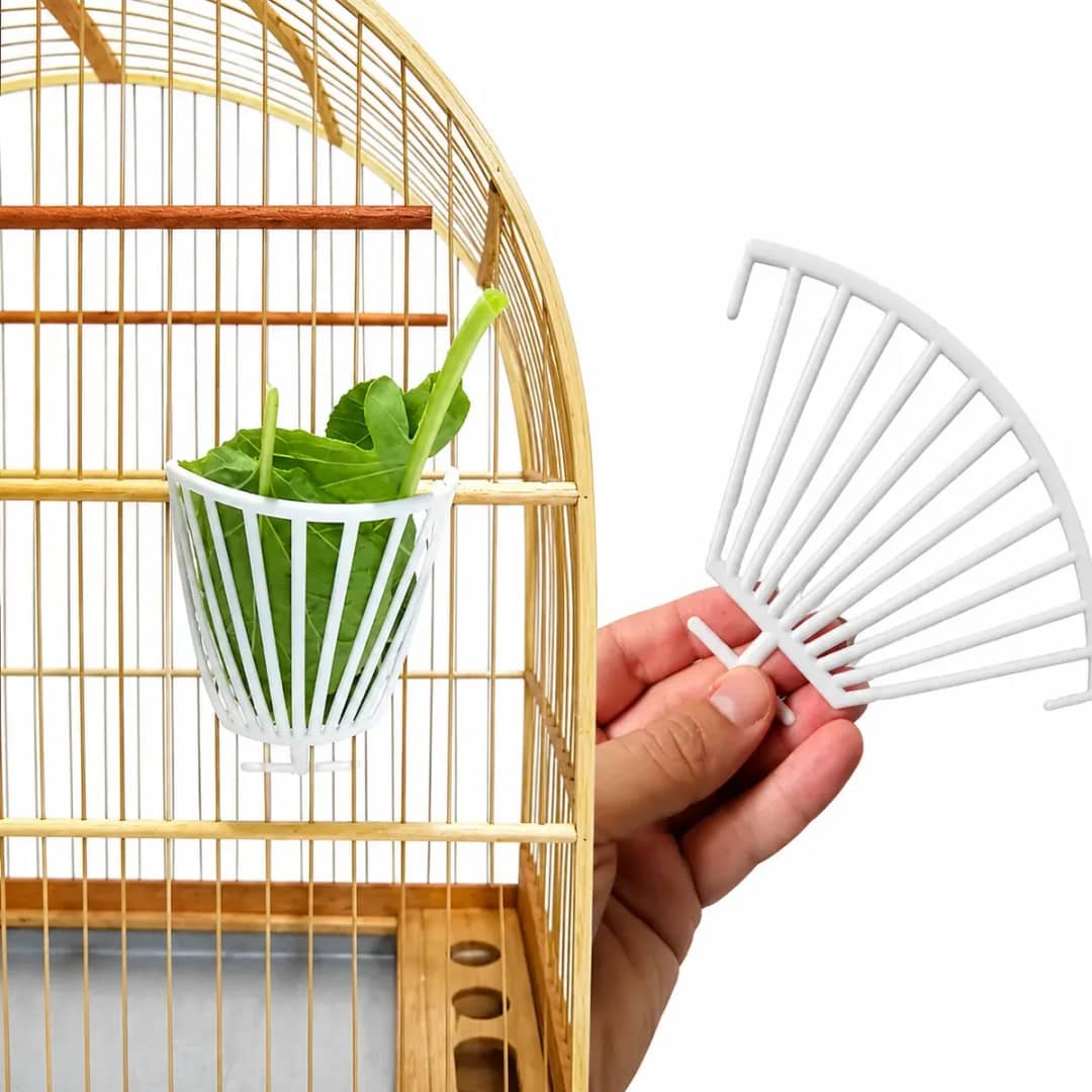 Porta Verduras Para Gaiola De Pássaros Universal Plástico 0 Branco