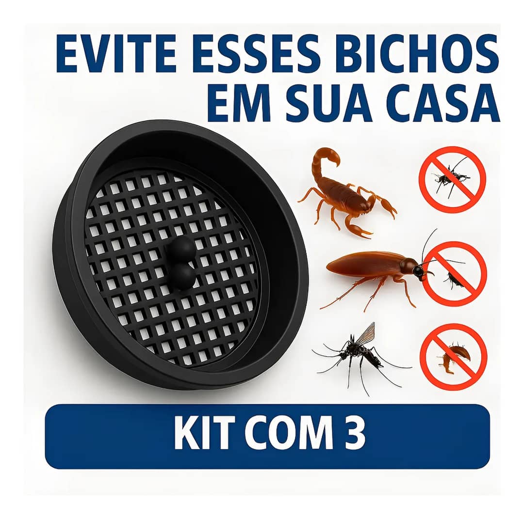 3 Tela Ralo Protetor Contra Insetos Dengue Barata 10cm 15cm