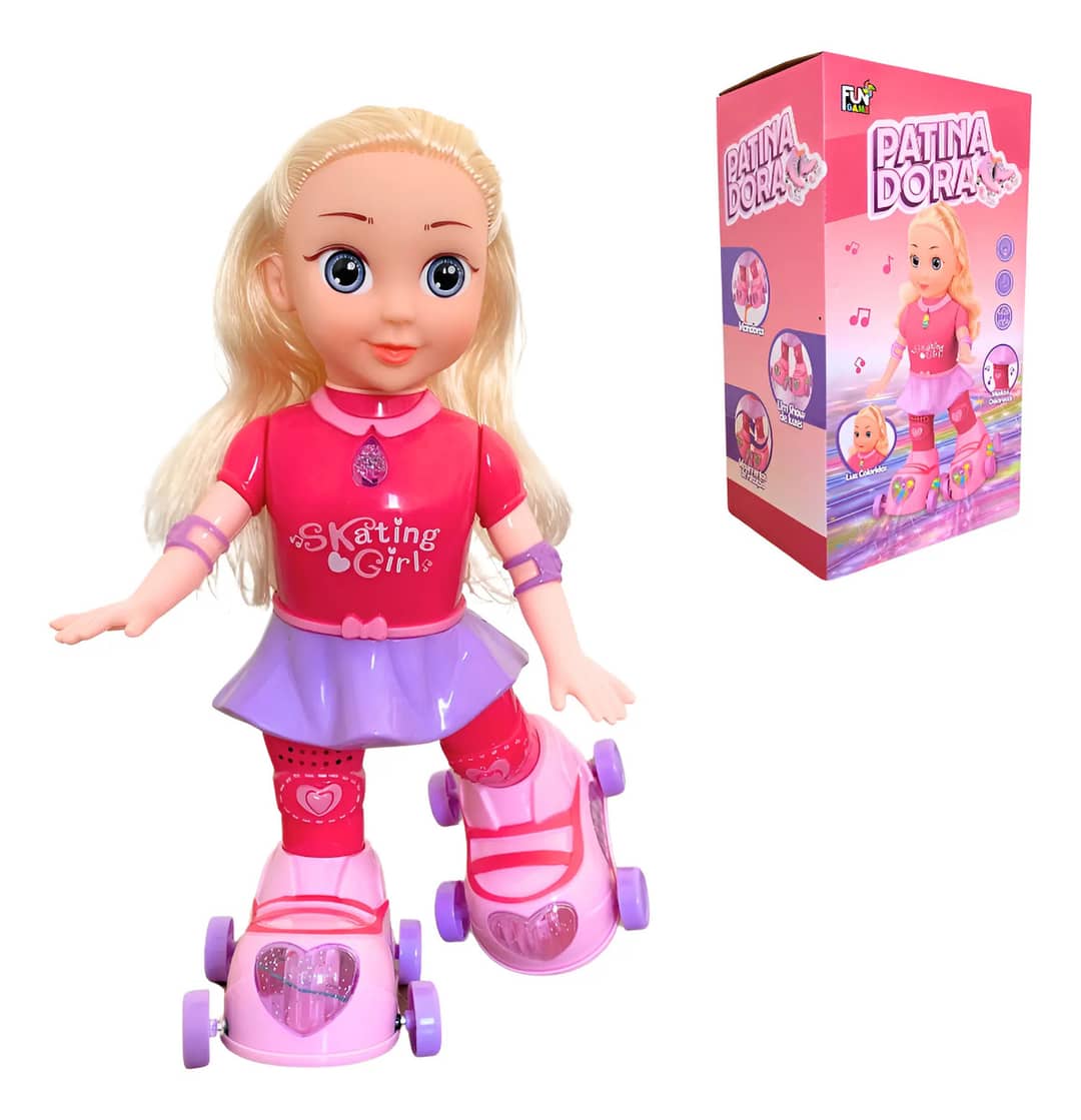 Boneca Patinadora Anda Canta Dança Luzes Som Infantil…
