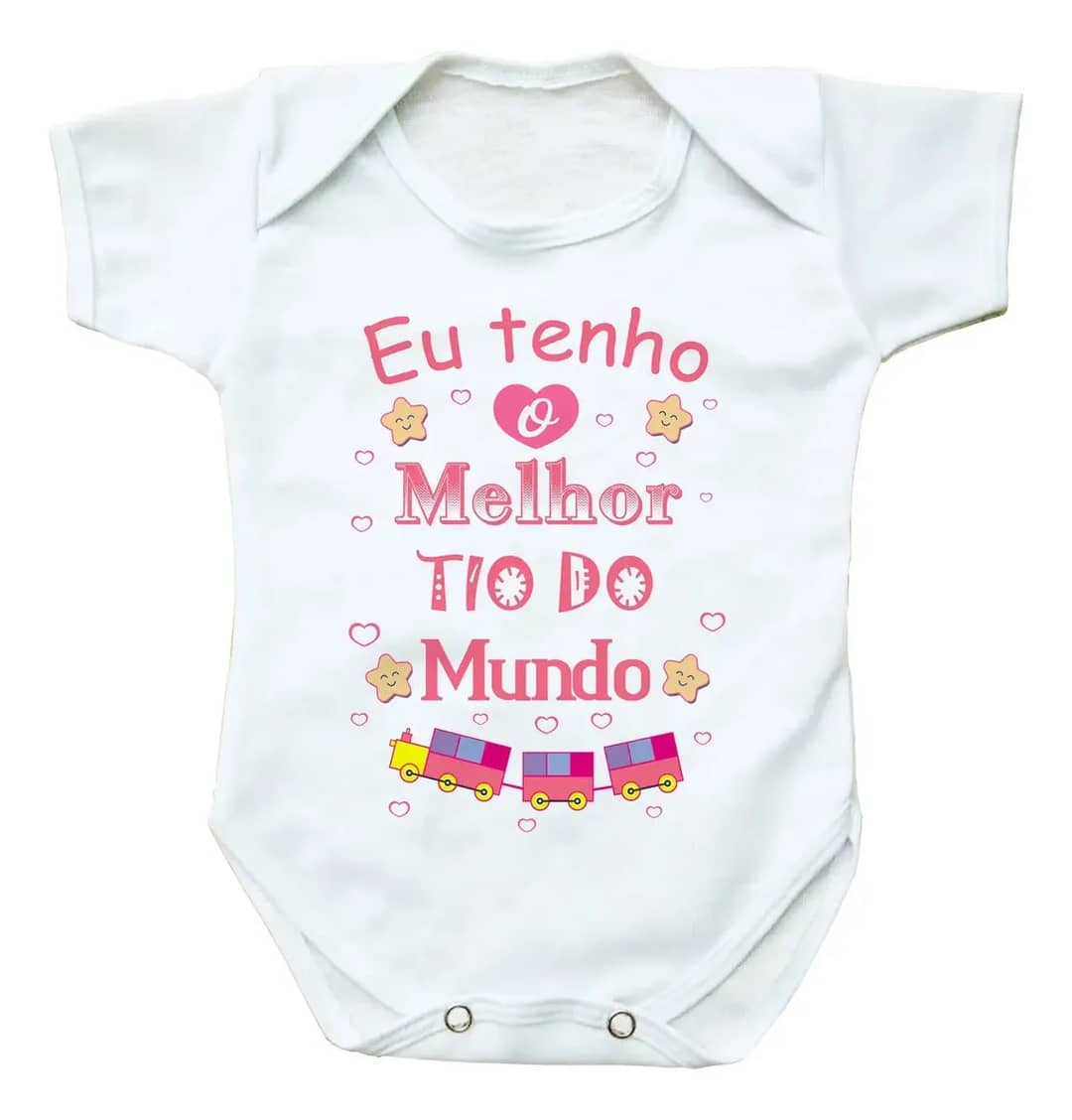Roupa De Titio Bebe Com Frase Body Presente Bori Bore Tio Branco P