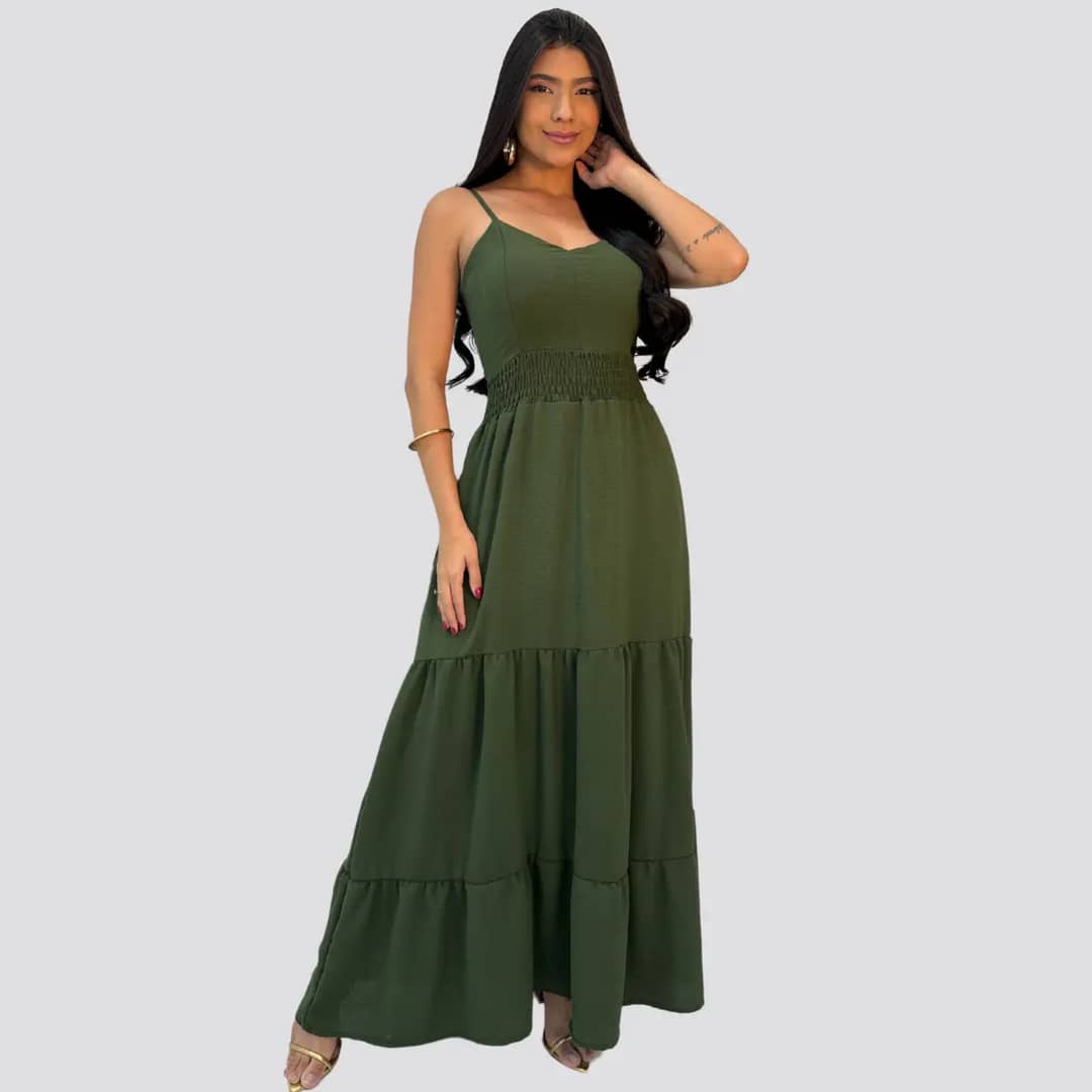 Vestido Longo Feminino Madrinha Natal Fim De Ano Ano Novo