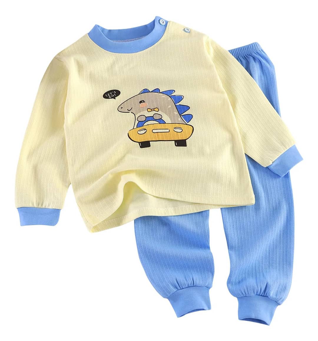 Conjunto Infantil Confortável Estampado De Manga Comprida…