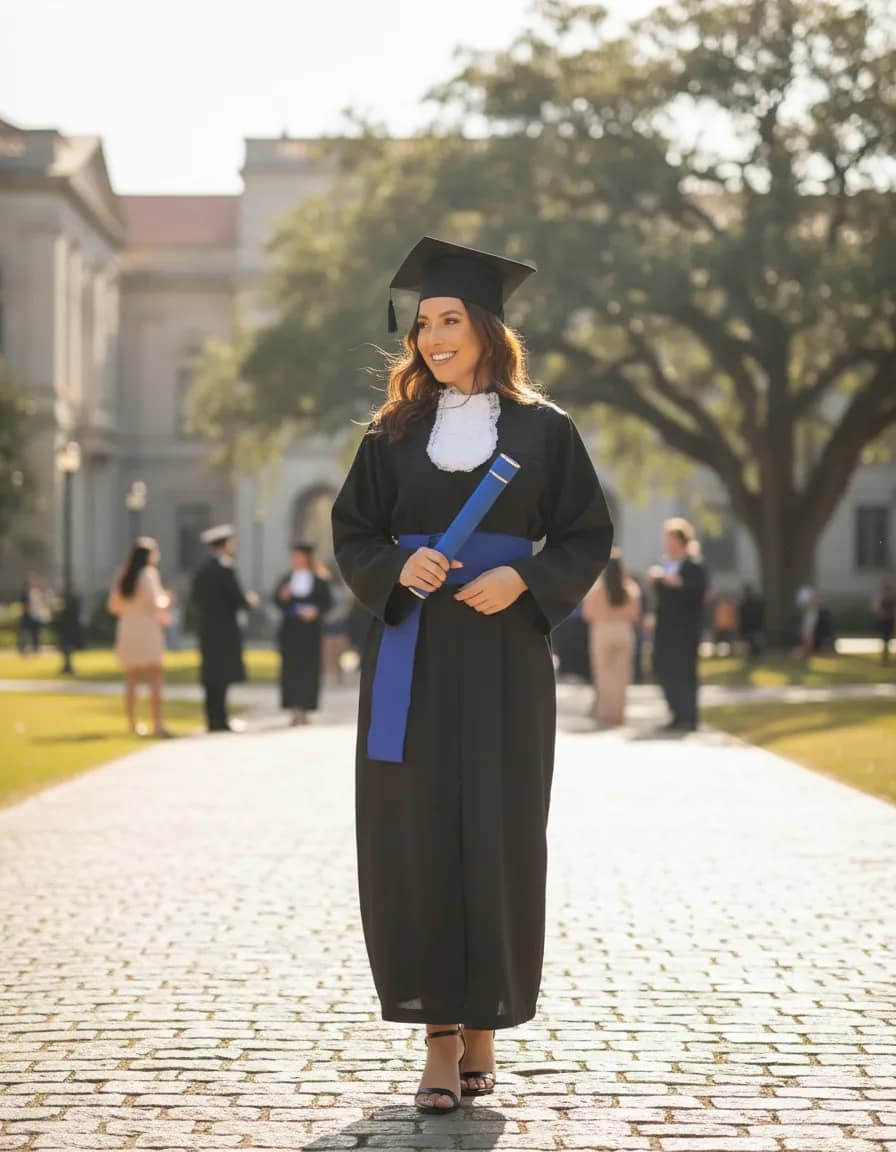 Beca De Formatura Tradicional Faixa Azul