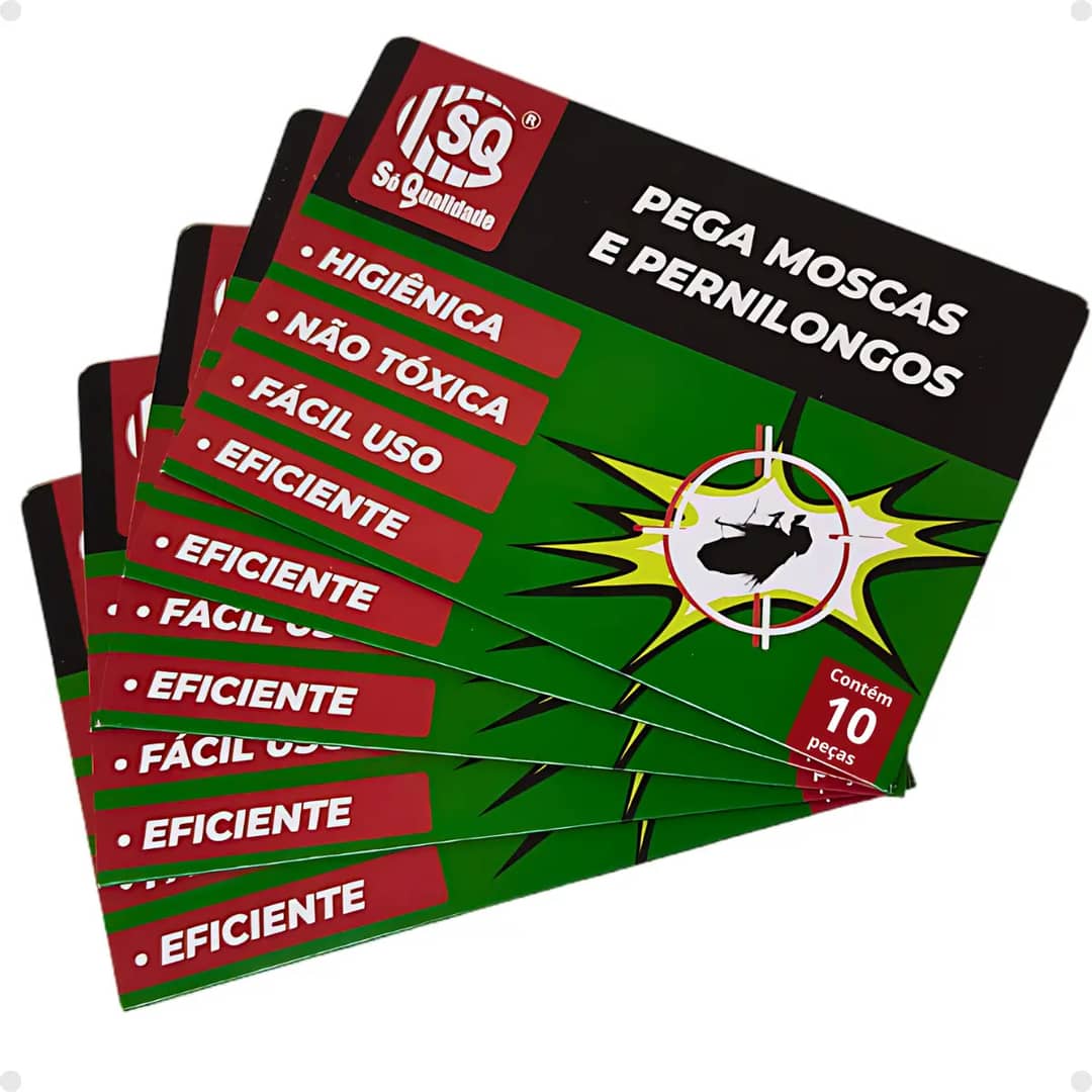 Kit 10 Armadilha Adesiva Pega Moscas Pernilongos Dengue