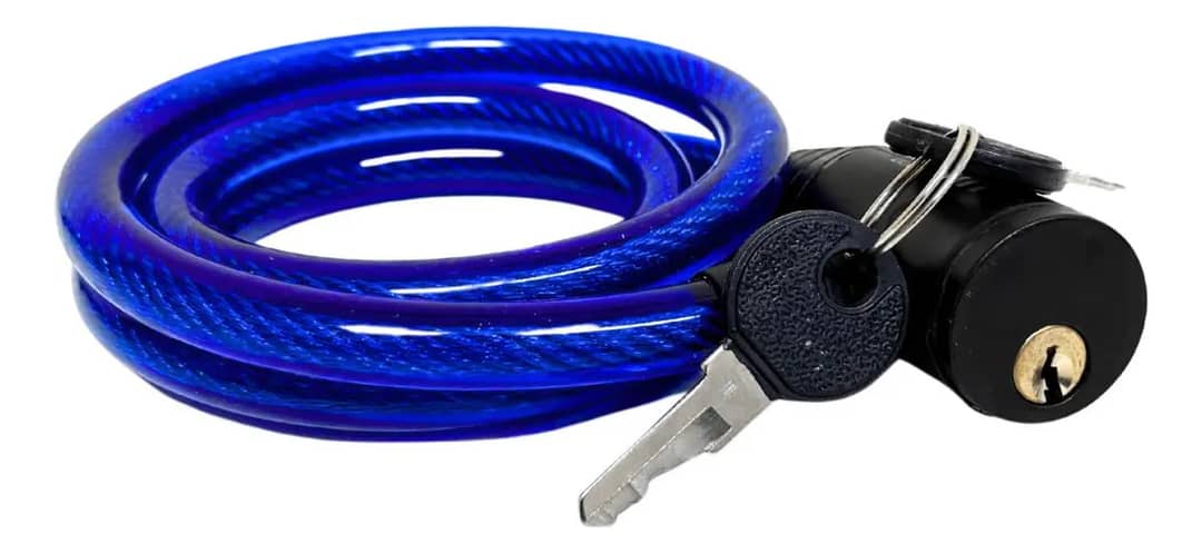 Cadeado Chave Heruz Trava Cadeado Com Chave Bike De Com Chave - Azul