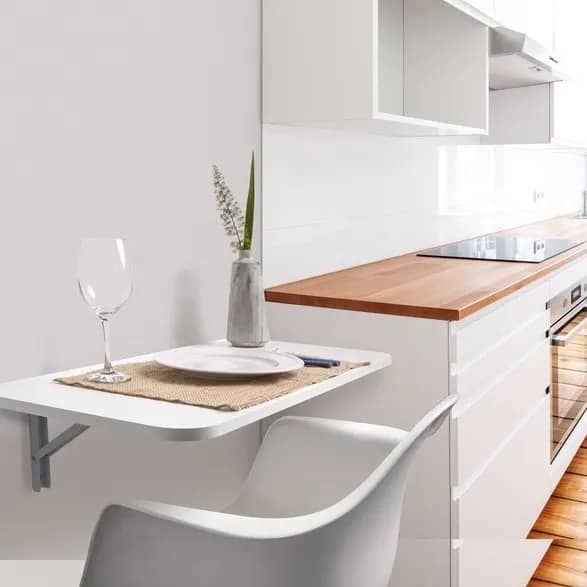 Mesa Dobrável Premium 80x41 Cm Branca E Kit Para Fixação