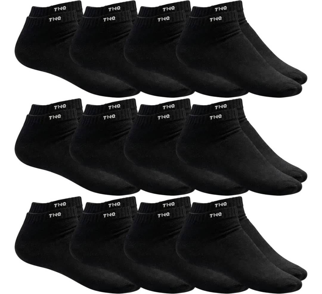 Kit 12 Pares De Meia Algodão Lisa Cano Curto Casual G 39/43 Preto Lisa G 39/43
