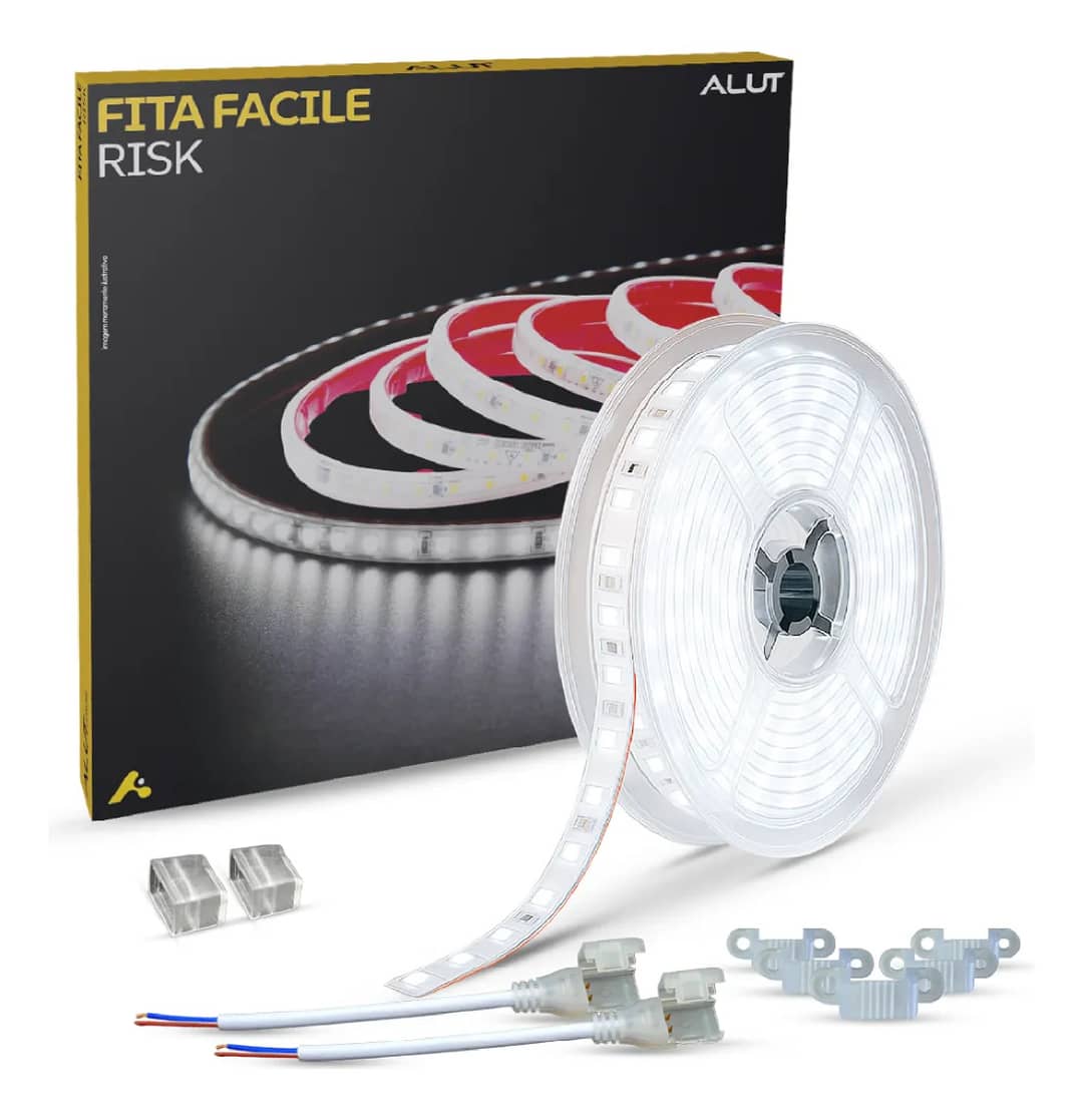 Fita Led Facile Risk 5m 12w 6500k 127v A Prova D'água Alut Branco-frio 110v 12w