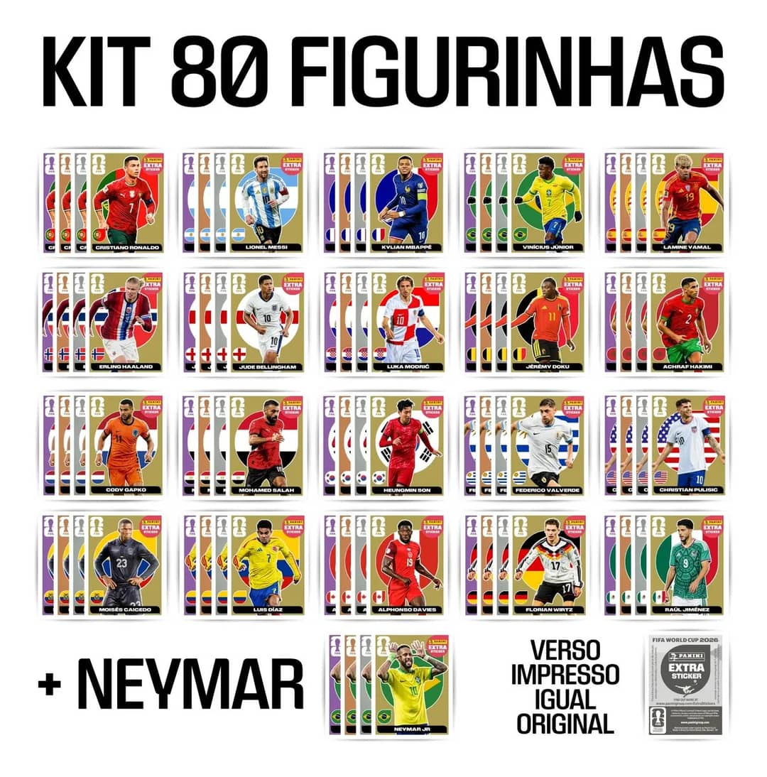 Kit 84 Figurinhas Legends 2026 Lendárias Raras Copa 26