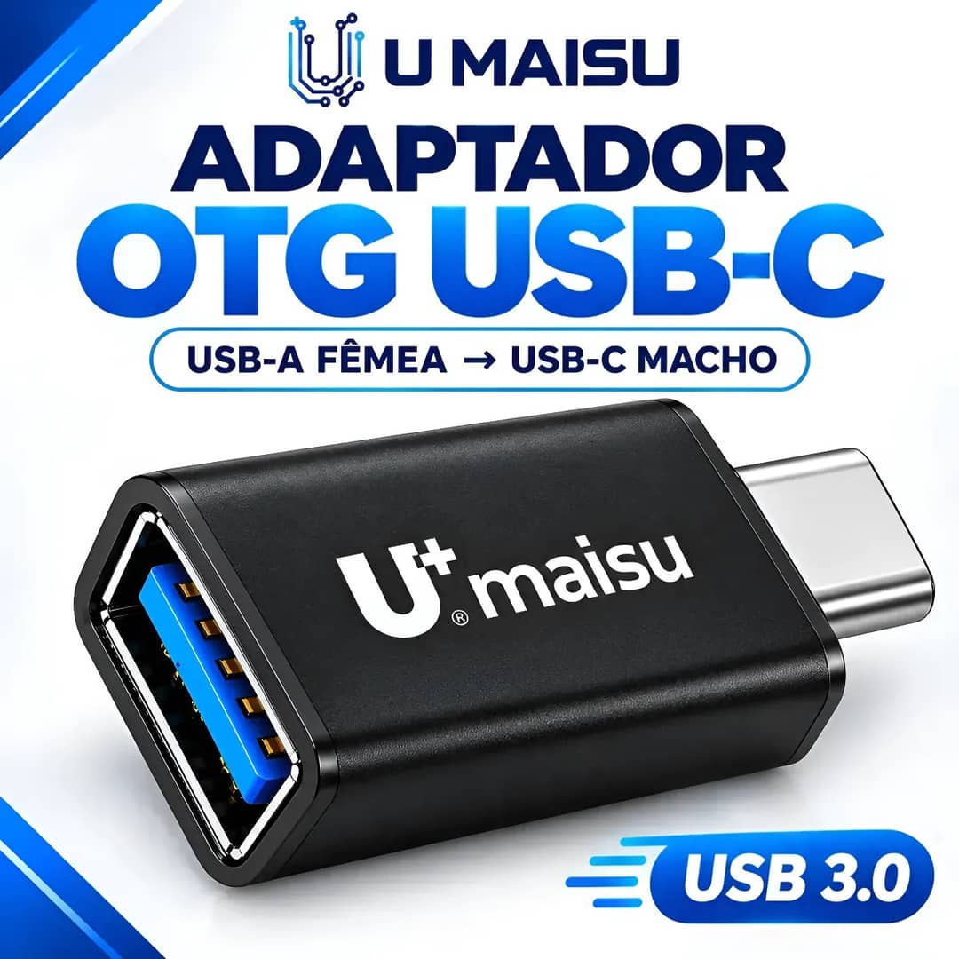 Adaptador Usb Tipo C Otg Usb 3.0 Usb-c Macho Para Usb-a Preto