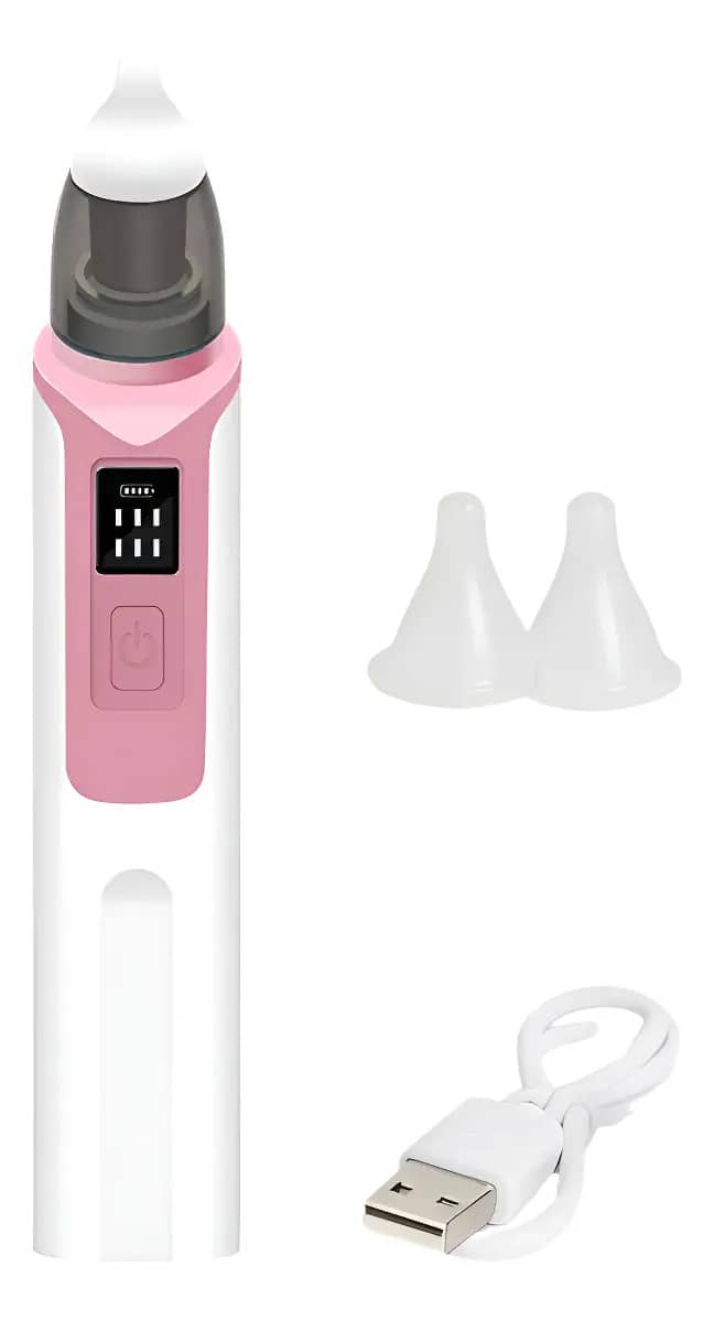 Aspirador Nasal Elétrico Global Infantil Rosa 6 Níveis Sucção