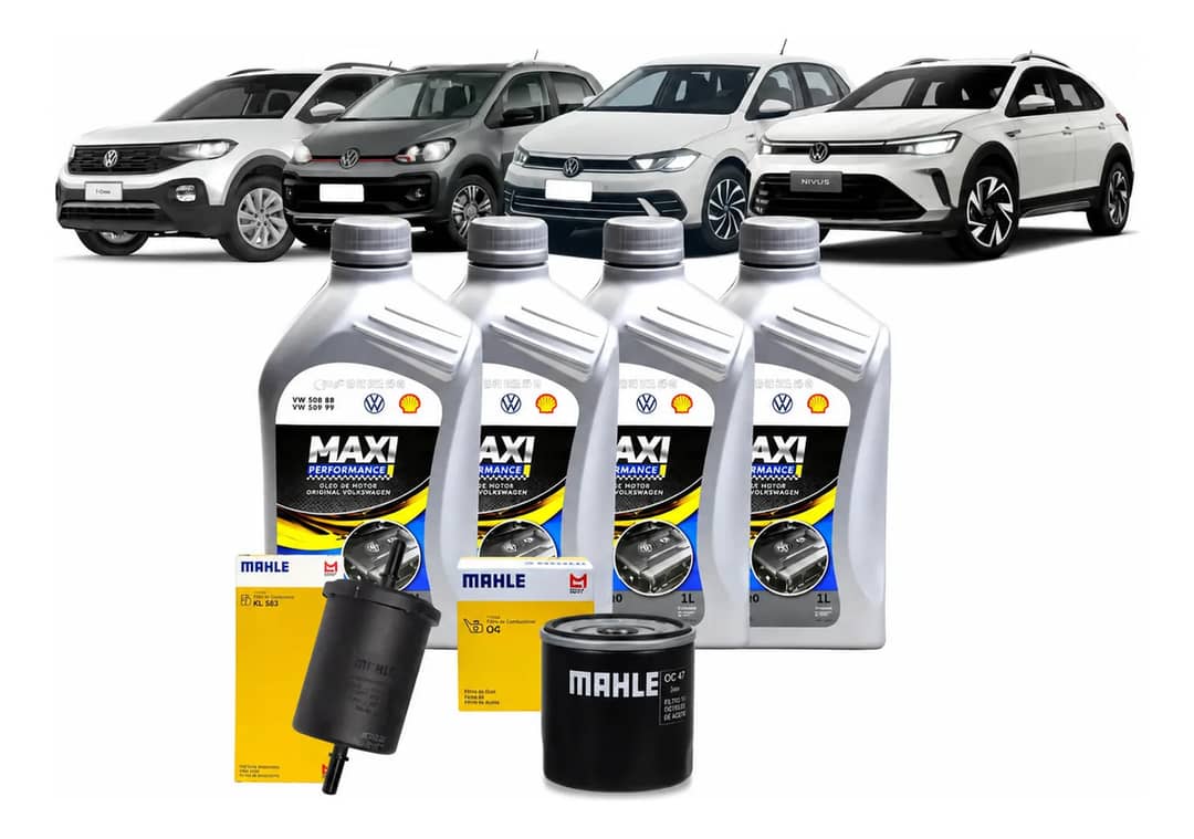 Kit Óleo Revisao Tcross Up Nivus Polo 1.0 Tsi Filtros Mahle