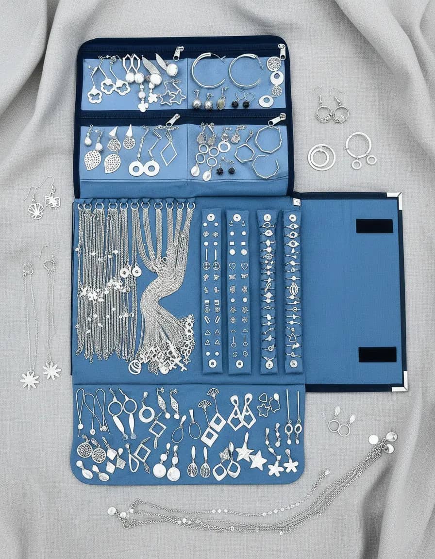 Kit 50 Peças 100% Folheados A Prata 925 Semi Joias…