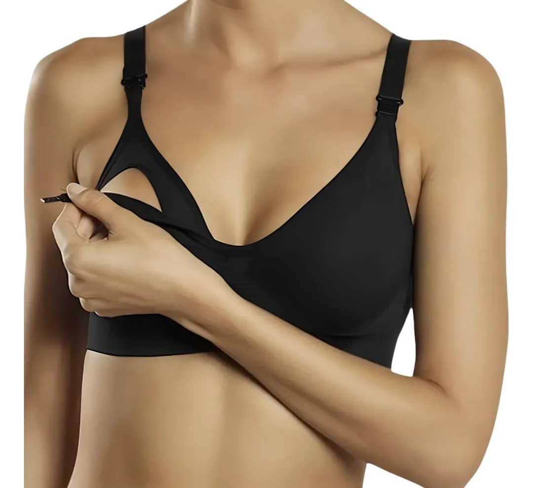Sutiã Amamentação Lupo Loba Sem Bojo Fecho Click Gestante Preto P (36 A 38)