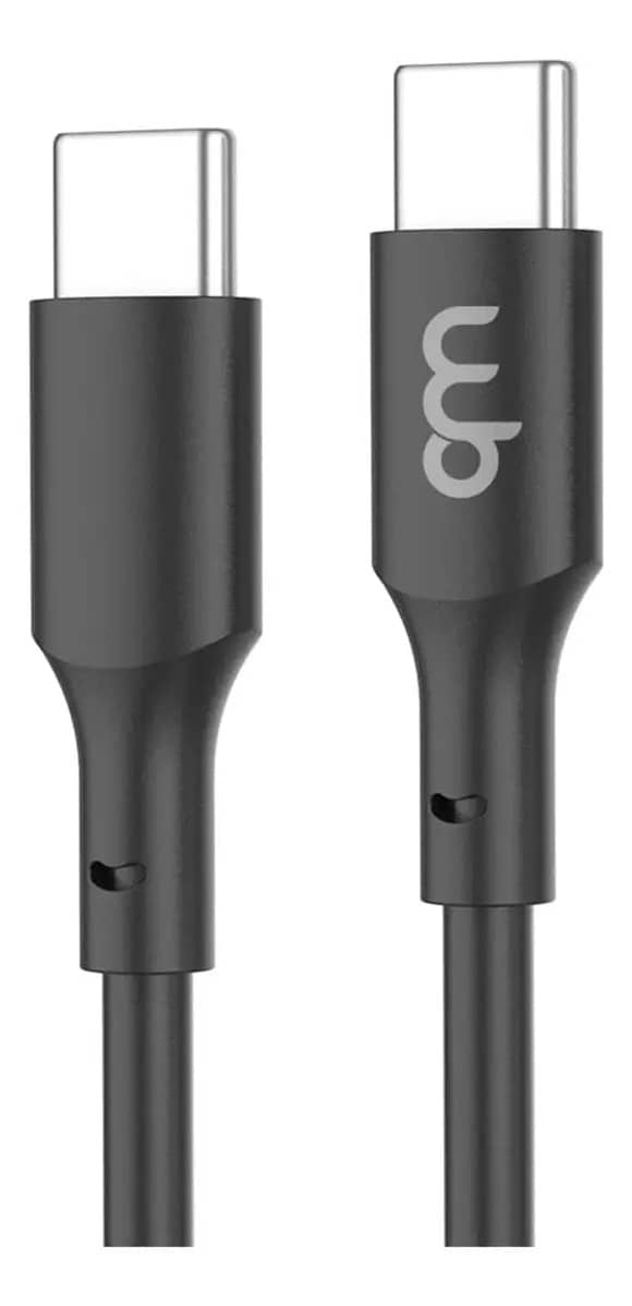 Cabo Usb-c Para Usb-c 60w Wb 1 Metro Nylon Trançado Preto