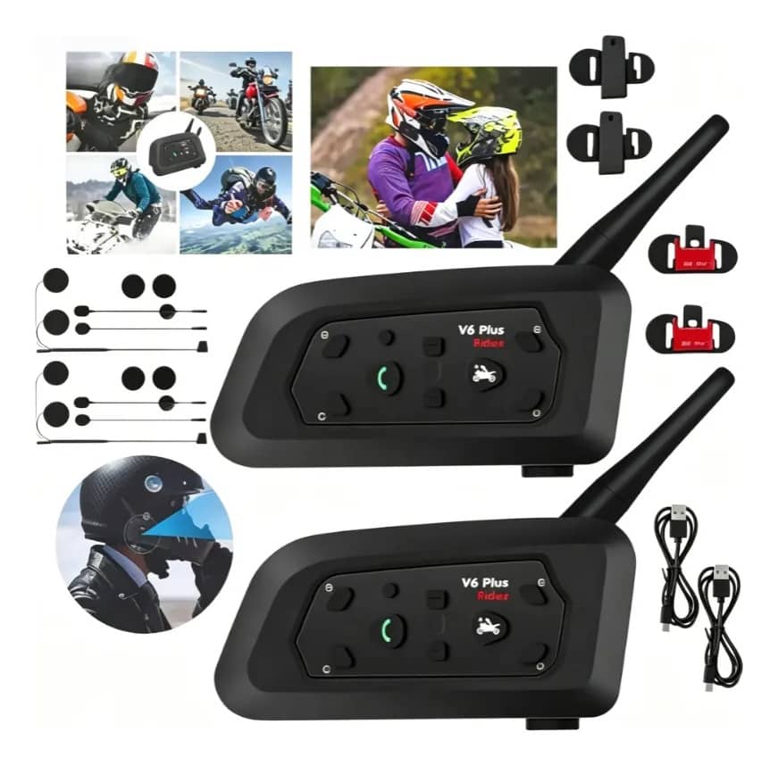 Comunicador V6 Plus Bluetooth 5.2 - 2 Unid. 1500m 25h…