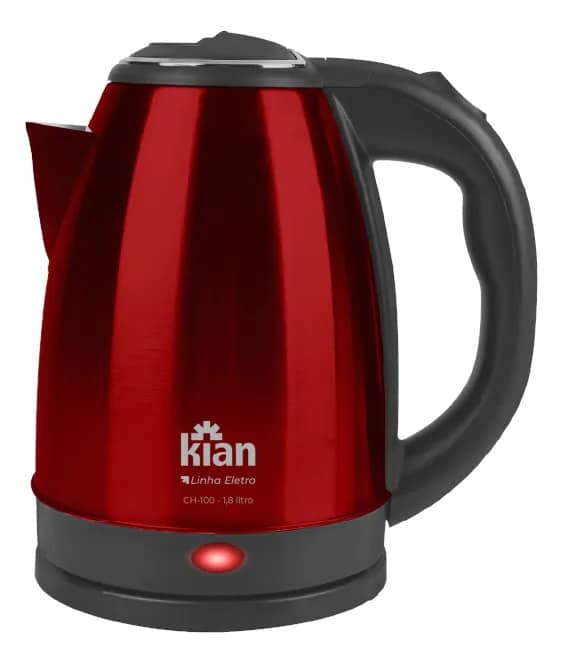 Chaleira Elétrica Kian Vermelha 1,8l Base 360° 127v Vermelho 127v
