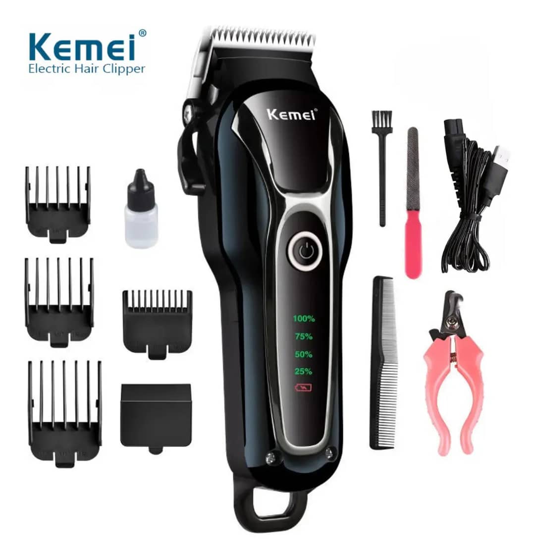 Máquina De Tosa Kemei 1991 Sem Fio 5 W Para Cachorros Preto 127/220v