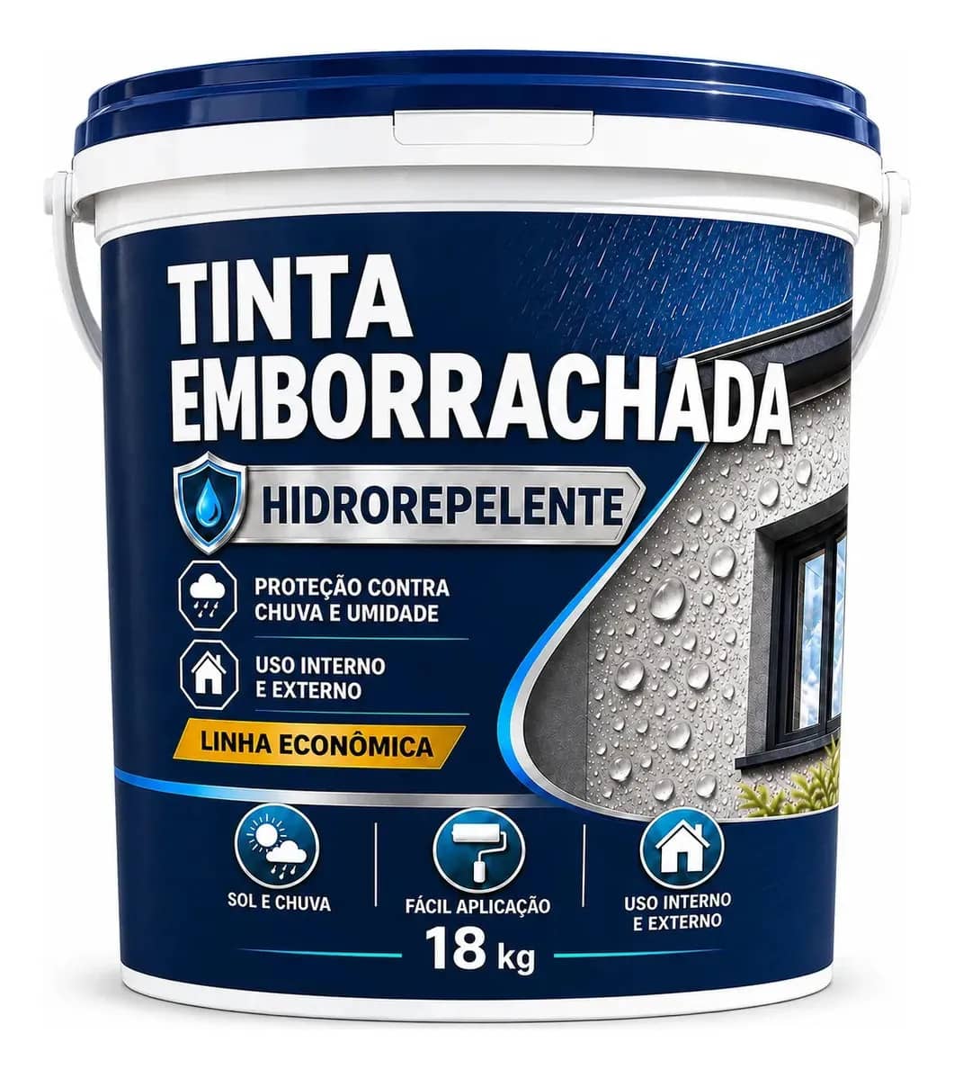 Tinta Emborrachada Lavável Impermeabilizante Parede Externa Cinza-claro Impermeável