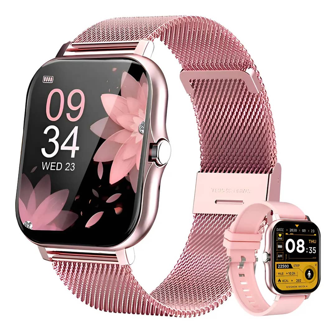 Smartwatch Feminino Esportivo Relógio Inteligente Ouro Rosa Rosa