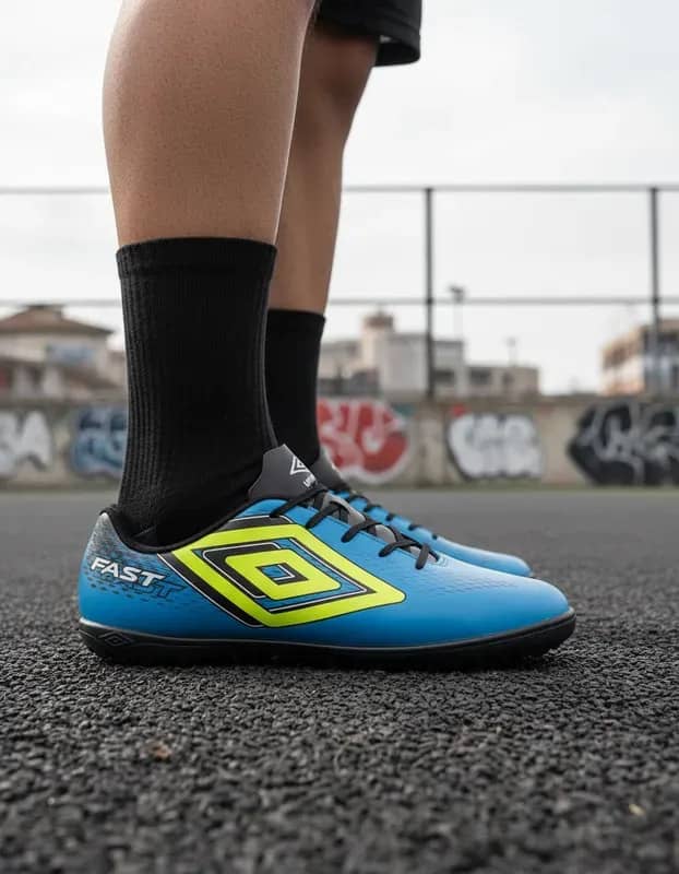Chuteira Society Umbro Fast Ii Trava Baixa Futebol Masculina Cloisonne/preto/limão 43