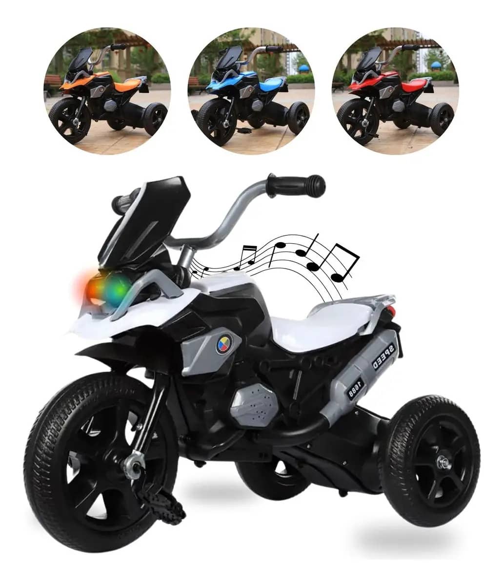 Triciclo Infantil Motoca Moto Com Pedal 3 Rodas Com Som Cor Branco