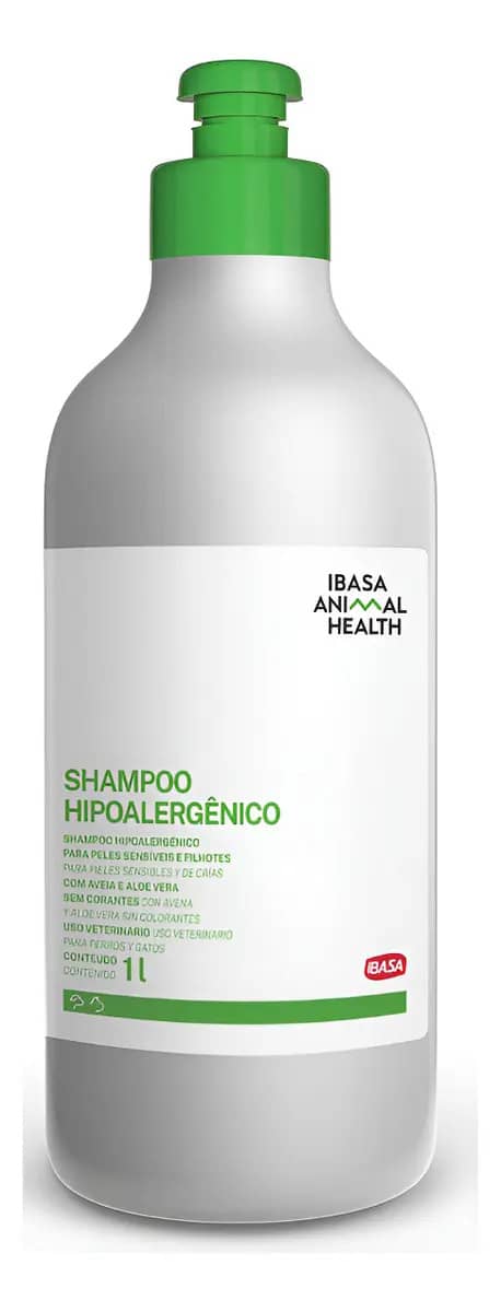 Shampoo Hipoalergênico Ibasa 1 L Para Cachorro Gato Pele Sensível